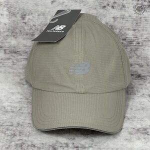 NWT New Balance 6 Panel Performance Hat Cap Adjustable Sea Salt Beige LAH13002